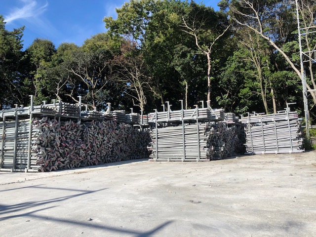 MSKの資材ヤード・足場施工風景